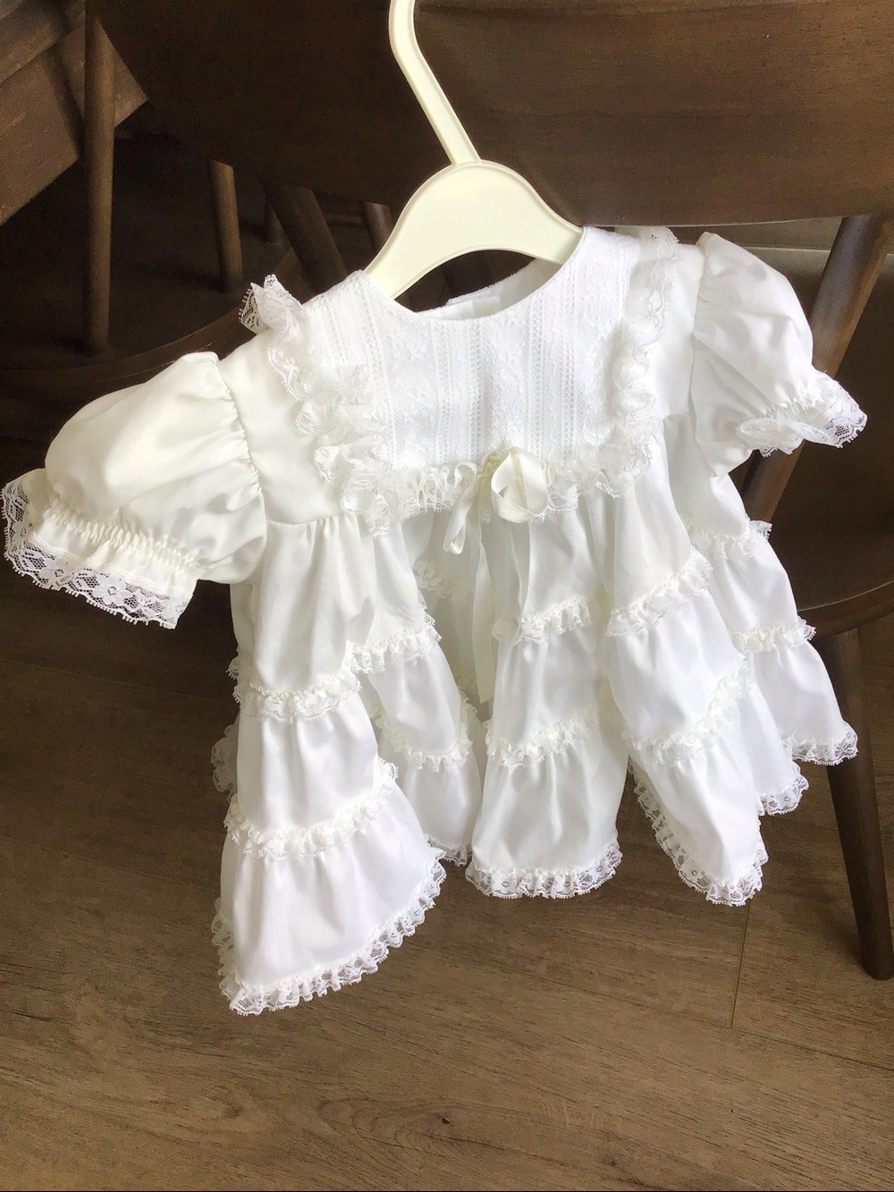 Vintage Bryan white ruffled infant dress